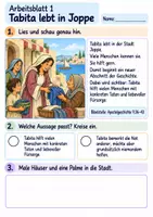 Vorschau - Arbeitsblätter - Tabita hilft vielen Menschen | Religion Klasse 2 Arbeitsblätter | Evangelische Religionslehre | 10 Arbeitsblätter als PDF - Seite 1