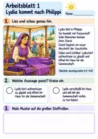 Vorschau - Arbeitsblätter - Lydia öffnet ihr Haus | Religion Klasse 2 Arbeitsblätter | Evangelische Religionslehre | 10 Arbeitsblätter als PDF - Seite 1