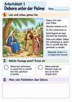 Vorschau - Arbeitsblätter - Debora macht Mut | Religion Klasse 2 Arbeitsblätter | Evangelische Religionslehre | 10 Arbeitsblätter als PDF - Seite 1