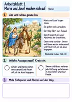 Vorschau - Arbeitsblätter - Simeon und Hanna freuen sich über Jesus | Religion Klasse 2 Arbeitsblätter | Evangelische Religionslehre | 10 Arbeitsblätter als PDF - Seite 1