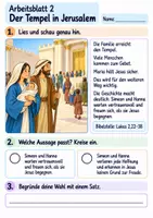 Vorschau - Arbeitsblätter - Simeon und Hanna freuen sich über Jesus | Religion Klasse 2 Arbeitsblätter | Evangelische Religionslehre | 10 Arbeitsblätter als PDF - Seite 2