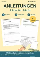 Vorschau - Arbeitsblätter - Anleitungen schreiben 3/4 - 4 Schreibprojekte mit Check - Deckblatt