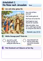 Vorschau - Arbeitsblätter - Der zwölfjährige Jesus im Tempel | Religion Klasse 2 Arbeitsblätter | Evangelische Religionslehre | 10 Arbeitsblätter als PDF - Seite 1