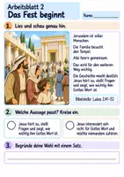 Vorschau - Arbeitsblätter - Der zwölfjährige Jesus im Tempel | Religion Klasse 2 Arbeitsblätter | Evangelische Religionslehre | 10 Arbeitsblätter als PDF - Seite 2