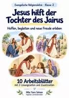 Vorschau - Arbeitsblätter - Jesus hilft der Tochter des Jairus | Religion Klasse 2 Arbeitsblätter | Evangelische Religionslehre | 10 Arbeitsblätter als PDF - Deckblatt