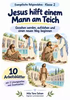 Vorschau - Arbeitsblätter - Jesus hilft einem Mann am Teich | Religion Klasse 2 Arbeitsblätter | Evangelische Religionslehre | 10 Arbeitsblätter als PDF - Deckblatt