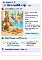 Vorschau - Arbeitsblätter - Jesus hilft einem Mann am Teich | Religion Klasse 2 Arbeitsblätter | Evangelische Religionslehre | 10 Arbeitsblätter als PDF - Seite 2