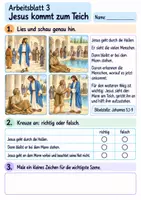 Vorschau - Arbeitsblätter - Jesus hilft einem Mann am Teich | Religion Klasse 2 Arbeitsblätter | Evangelische Religionslehre | 10 Arbeitsblätter als PDF - Seite 3