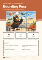 Vorschau - Arbeitsblätter - Stundeneinstiege Deutsch 5/6 | 10 Tickets à 5 Minuten mit Lösungen | Wortarten, Fälle, Satzglieder | Boarding Pass - Seite 1
