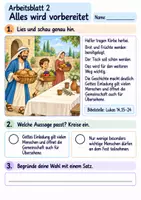 Vorschau - Arbeitsblätter - Jesus erzählt vom großen Fest | Religion Klasse 2 Arbeitsblätter | Evangelische Religionslehre | 10 Arbeitsblätter als PDF - Seite 2