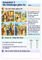 Vorschau - Arbeitsblätter - Jesus erzählt vom großen Fest | Religion Klasse 2 Arbeitsblätter | Evangelische Religionslehre | 10 Arbeitsblätter als PDF - Seite 3
