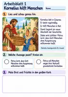 Vorschau - Arbeitsblätter - Petrus besucht Kornelius | Religion Klasse 2 Arbeitsblätter | Evangelische Religionslehre | 10 Arbeitsblätter als PDF - Seite 1
