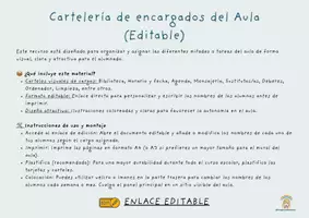 Vista previa - Decoración del aula - CARTELERÍA ENCARGADOS EN AULA - EDITABLE - página 1