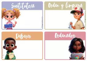 Vista previa - Decoración del aula - CARTELERÍA ENCARGADOS EN AULA - EDITABLE - página 3