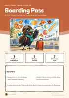 Vorschau - Arbeitsblätter - Stundeneinstieg Mathe 5/6 gratis | 5-Minuten-Ticket mit Lösung | Brüche dividieren, Sachaufgaben | Boarding Pass - Seite 1