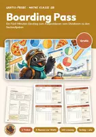 Vorschau - Arbeitsblätter - Stundeneinstieg Mathe 5/6 gratis | 5-Minuten-Ticket mit Lösung | Brüche dividieren, Sachaufgaben | Boarding Pass - Deckblatt