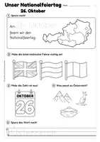 Vorschau - Arbeitsblätter - Österreichischer Nationalfeiertag – Arbeitsblätter | Klasse 1–5 - Seite 1