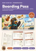 Vorschau - Arbeitsblätter - Stundeneinstiege Musik 5/6 | 10 Tickets à 5 Minuten mit Lösungen | Instrumente, Orchester, Takt | Boarding Pass - Deckblatt