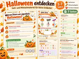 Vorschau - Arbeitsblätter - Warum feiern wir Halloween? Mitmachheft für Kinder - Deckblatt
