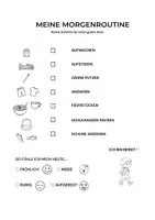 Vorschau - selbst erstellte Cliparts/Grafiken - Morgenroutine mit alternativem Logo für Mädchen und Jungen - Seite 1