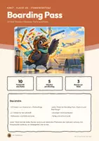 Vorschau - Arbeitsblätter - Stundeneinstiege Kunst 5/6 | 10 Tickets à 5 Minuten mit Lösungen | Farbkreis, Perspektive, Schraffur | Boarding Pass - Seite 1