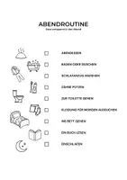 Vorschau - selbst erstellte Cliparts/Grafiken - Abendroutine - Deckblatt