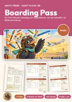 Vorschau - Arbeitsblätter - Stundeneinstieg Kunst 5/6 gratis | 5-Minuten-Ticket mit Lösung | Schraffur, Bildbeschreibung | Boarding Pass - Deckblatt