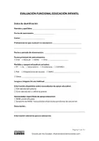 Vista previa - Hojas de trabajo - Evaluación funcional educación infantil - página 1