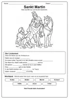 Vorschau - Arbeitsblätter - Sankt Martin | St. Martin Arbeitsblatt | Ausmalbild + Lückentext | Religion Klasse 3-4 | Kostenlos - Seite 1