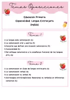 Vista previa - Fichas informativas / Documentos de lectura - Flashcards de los temas de las oposiciones de maestros (inglés) - página 1