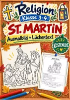 Vorschau - Arbeitsblätter - Sankt Martin | St. Martin Arbeitsblatt | Ausmalbild + Lückentext | Religion Klasse 3-4 | Kostenlos - Deckblatt