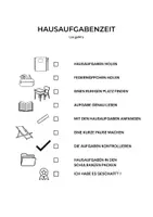 Vorschau - selbst erstellte Cliparts/Grafiken - Hausaufgabenzeit Checkliste - Deckblatt