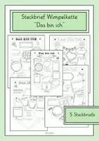 Vorschau - Arbeitsblätter - Wimpelkette Das bin ich Steckbrief - Deckblatt