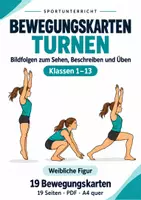Vorschau - Unterrichtsreihen - Turnen Bewegungskarten - Aufwärmen (weiblich) - Deckblatt