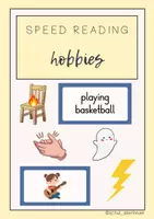 Vorschau - Quiz - Vokabeltraining; speed reading hobbies; Blitzlesen Hobbys - Deckblatt