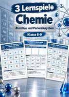 Vorschau - Arbeitsblätter - Atombau & Periodensystem – 3 Lernspiele Chemie Klasse 8–9 - Deckblatt