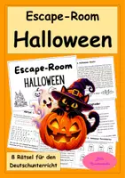 Vorschau - Stundenentwürfe - Escape-Room Halloween – 8 spannende Rätsel für den Deutschunterricht - Deckblatt