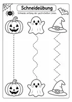 Vorschau - Arbeitsblätter - Halloween – Schneiden, Malen & Kleben | 10 einfache Übungen zur Feinmotorik - Seite 2