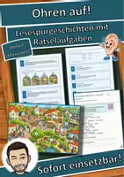 Vorschau - Arbeitsblätter - Ohren auf! – Laute und leise Orte – Lesespurgeschichte mit Rätselaufgaben (Klasse 1) - Deckblatt