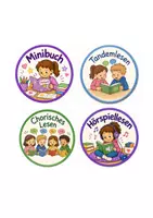Vorschau - Bildkarten - Glückslesen - Lesezeit Buttons fürs Glücksrad - Seite 2
