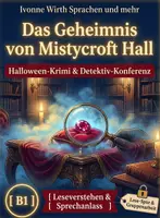 Vorschau - Aufgabenkarten - DaF/DaZ – Halloween-Krimi im Sprachunterricht: Lesespur & Rollenkarten/ mit Handreichung/Ready to use - Deckblatt
