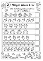 Vorschau - Arbeitsblätter - Rund um den Herbst – 20 Arbeitsblätter | Vorschule, Zahlen, Schneiden & Feinmotorik - Seite 2