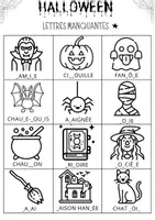 Aperçu - Feuilles d'exercices - halloween - vocabulaire - lettres manquantes - dictée muette - Page 2