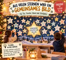 Vorschau - Mal- und Bastelvorlagen - Unser Adventshimmel ⭐ Gemeinschaftsprojekt für die Adventszeit | Klasse 1–6 | FREEBIE - Seite 1