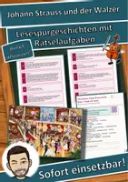 Vorschau - Arbeitsblätter - Johann Strauss und der Walzer – Musik zum Tanzen – Lesespurgeschichte mit Rätselaufgaben (Klasse 7) - Deckblatt