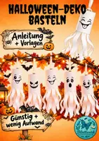 Vorschau - Mal- und Bastelvorlagen - Halloween Bastelvorlage, Geister Kunstidee - Deckblatt