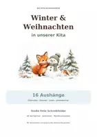 Vorschau - Poster - Kita Winter & Weihnachten Aushänge | Weihnachtliche Infoposter & beschreibbare Vorlagen - Deckblatt