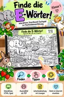 Vorschau - Arbeitsblätter - Finde die E-Wörter! Interaktives Smartboard-Suchspiel! - Deckblatt
