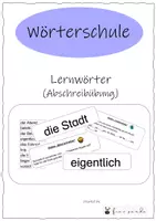 Vorschau - Arbeitsblätter - Wörterschule - Lernwörter Abschreiben - Deckblatt