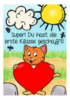 Vorschau - Mal- und Bastelvorlagen - Abschied 1. Klasse Katze / Katzenklasse - Seite 1